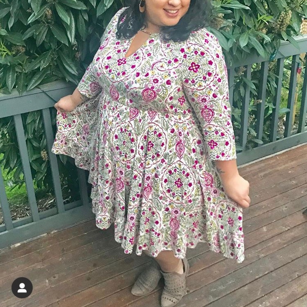 TORRID Floral Keyhole Flare Dress